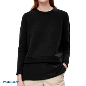 COS Black Crewneck Sweatshirt With Silk Bottom